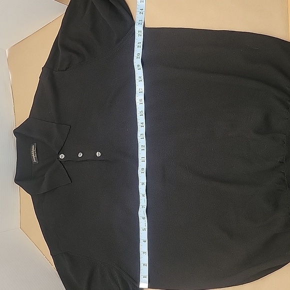 joseph&Iyman Mens Size XL 100% Extra Fine Merino Wool Black Sweater, 1/4 Button - Picture 4 of 9